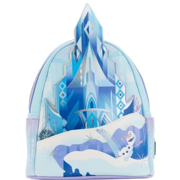 NWT Loungefly Disney Frozen Elsa & Anna Castle Tower mini backpack bag purse - Picture 1 of 5